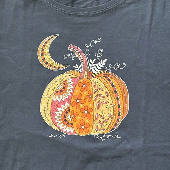 Life Is Good Women’s Doodle Crusher Pumpkin Tee Shirt! - Picture 2 of 7